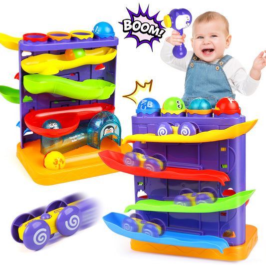 Toddler Toys for 1 2 3 Years Old Kids, 2 in 1 Pound Ball Toy & Car Ramp Race Track, Montessori Toys for 12-18 Months Baby, Early Learning Educational Gift for 12-36 Months Boys Girls