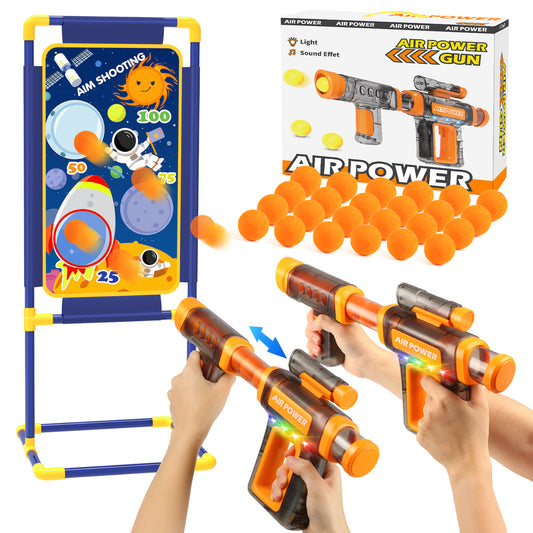 Huge Wave Shooting Target Games Toy for Kids, 24 Foam Balls & 2 Air Popper, Indoor Outdoor Play Toys for Boys&Girls 6 7 8 9-12+, Christmas Birthday Gifts for Kids 6+