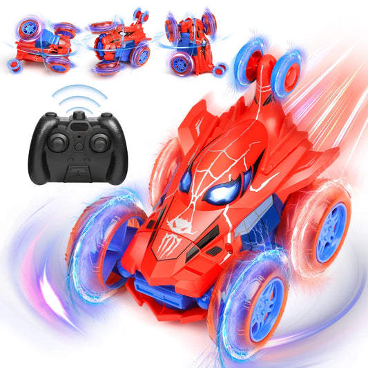 Spider Remote Control Cars, RC Cars Toys for Boys, 2.4Ghz Stunt 360°Rotate Flip Rechargeable w/ Cool Lights Kids Birthday Christmas Gifts for 3-12 Years Old