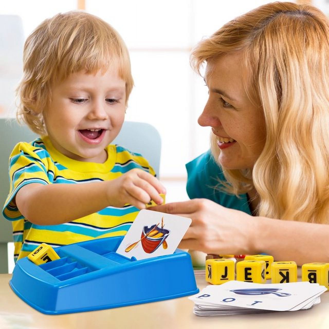 Matching Letter Game for Kids,2 in 1 Spelling & Reading w/ Card Preschool Learning Toys Gift for Toddlers Girls Boys Ages 2-8